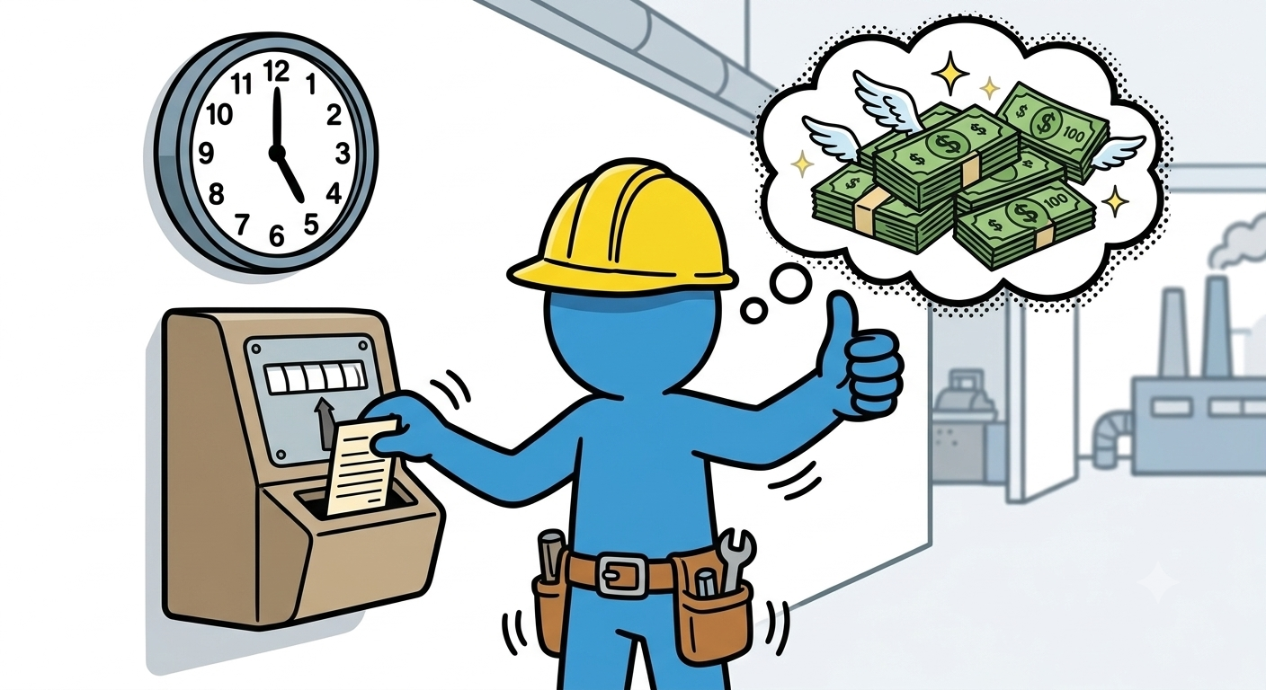 Worker clocking out