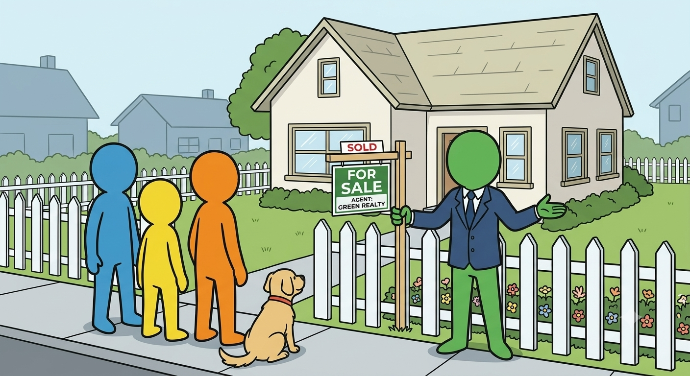 Family buying a new home