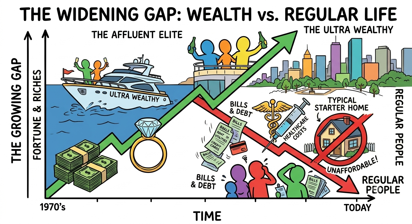 The widening gap between wealth and regular life
