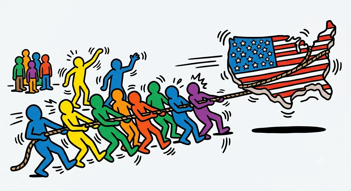 People pulling together