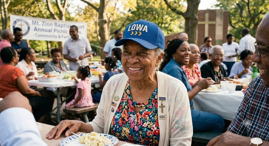Mt. Zion Baptist's annual picnic. Faith, family, and a blue cap.